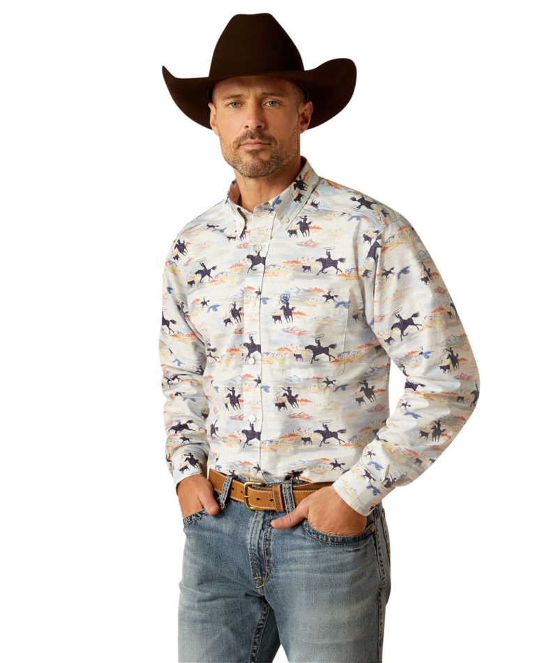 Ariat Men's MNS Ryker  Classic Fit Shirt, Light Blue