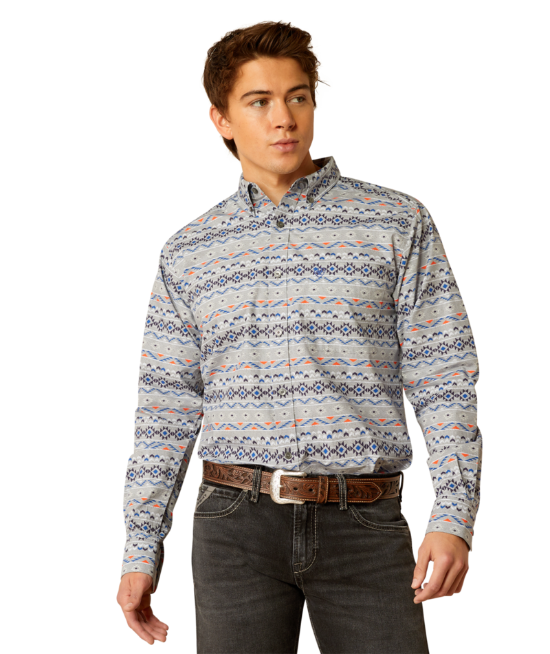 Ariat Men's MNS Richie  Fitted Shirt, Grey