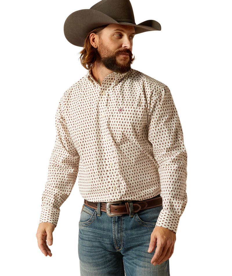 Ariat Men's MNS Shayne  Classic Fit Shirt, Off White