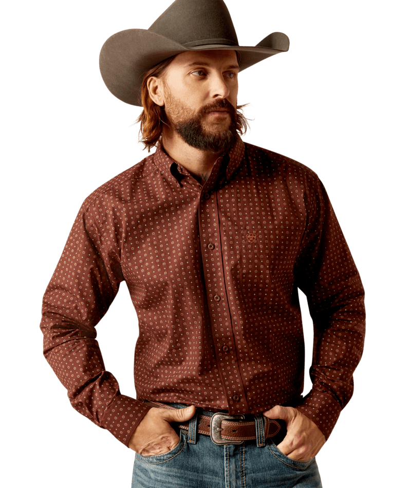 Ariat Men's MNS Seabrook  Classic Fit Shirt, Brown