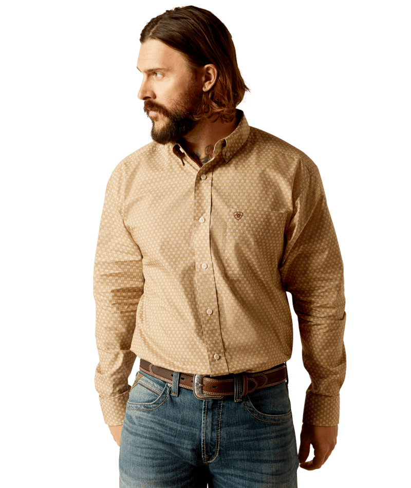 Ariat Men's MNS Schaffer  Classic Fit Shirt, Khaki
