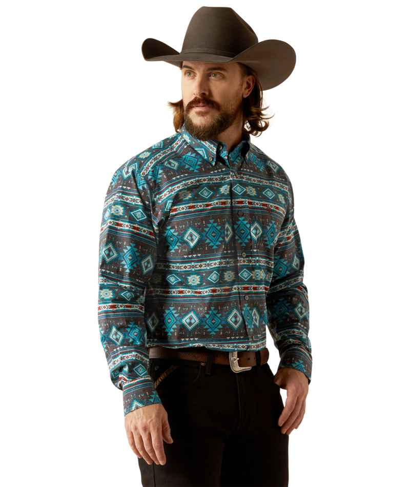 Ariat Men's MNS Prestcot  Classic Fit Shirt, Teal