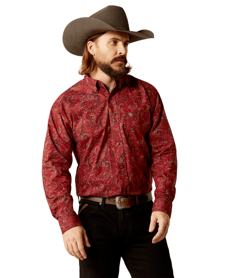 Ariat Men's MNS Jaydon  Classic Fit Shirt, Red