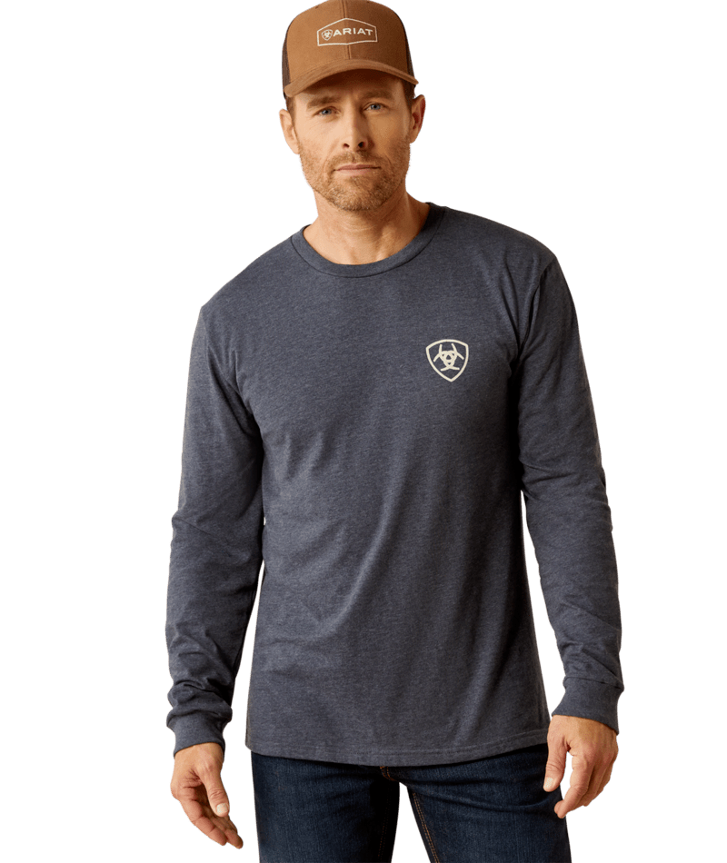 Ariat Men's MNS Ariat Saltillo Lockup T-Shirt, Navy Heather