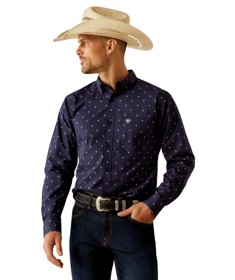 Ariat Men's MNS Cordell  Fitted Shirt, Navy