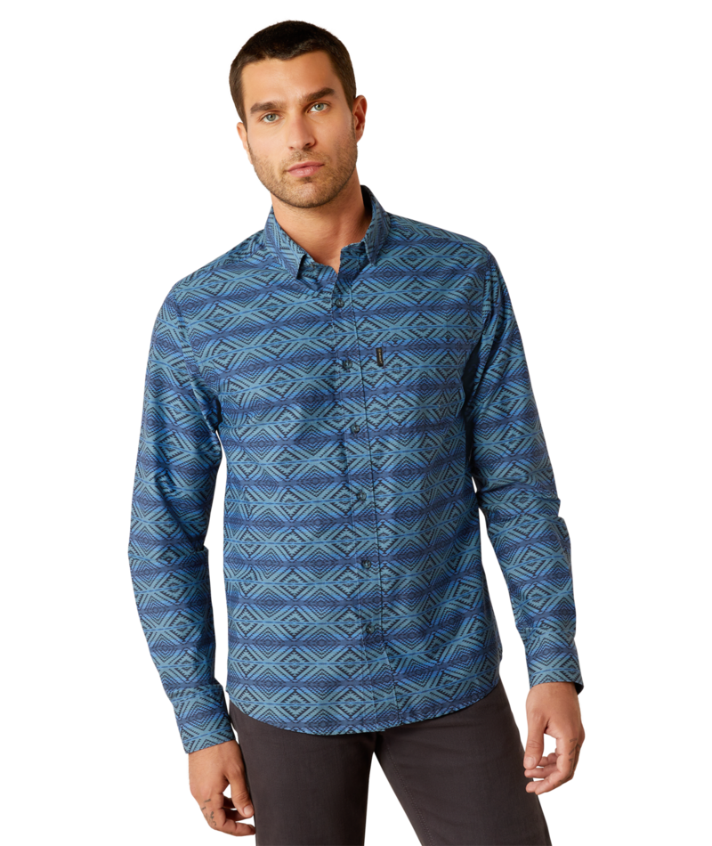 Ariat Men's MNS McKay Modern Fit Shirt, Dark Blue