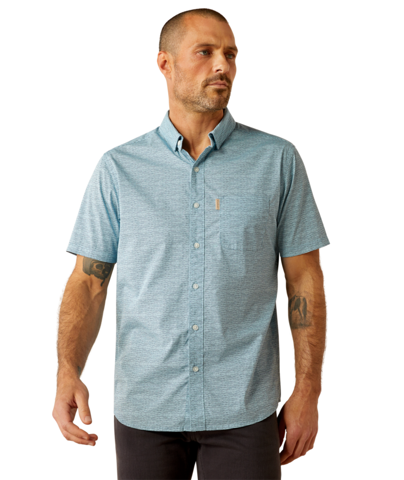 Ariat Men's MNS Monte Modern Fit Shirt, Aqua