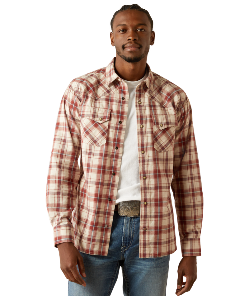 Ariat Men's MNS Hendricks Retro Fit Shirt, Off White