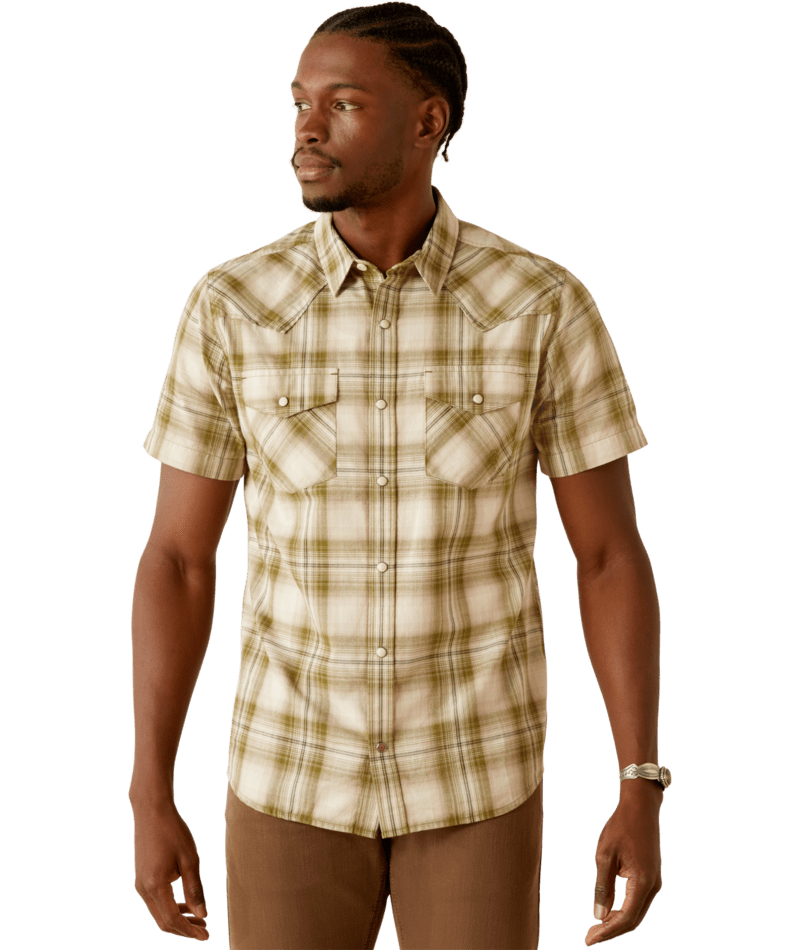 Ariat Men's MNS Hubie Retro Fit Shirt, Off White