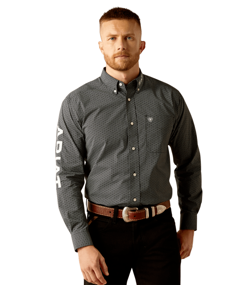 Ariat Men's MNS Team Fowler Classic Fit Shirt, Black/White