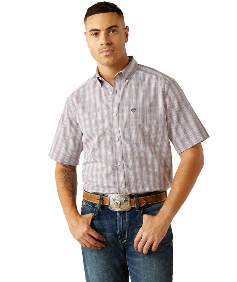 Ariat Men's MNS Wrinkle Free Roy Classic Fit Shirt, Grey