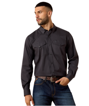 MNS Wrinkle Free Refined Slub Classic Fit Shirt - Phantom