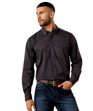 MNS Wrinkle Free Refined Slub Classic Fit Shirt - Phantom