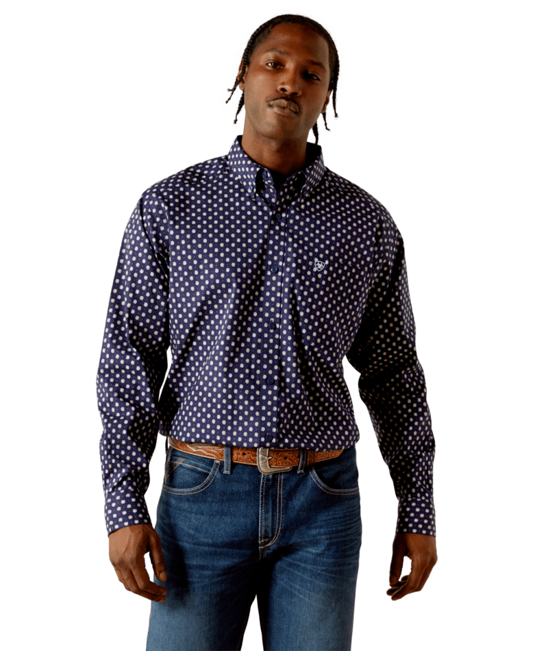 Ariat Men's MNS Stone Classic Fit Shirt, Dark Blue