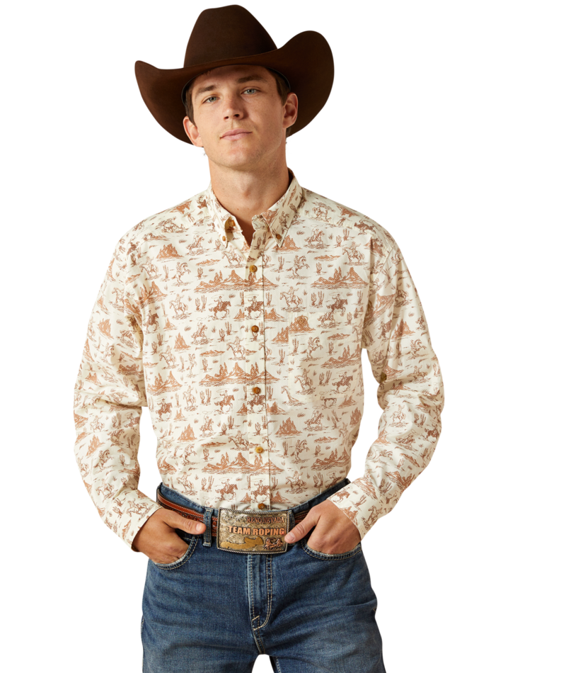 Ariat Men's MNS Saint Classic Fit Shirt, Cream
