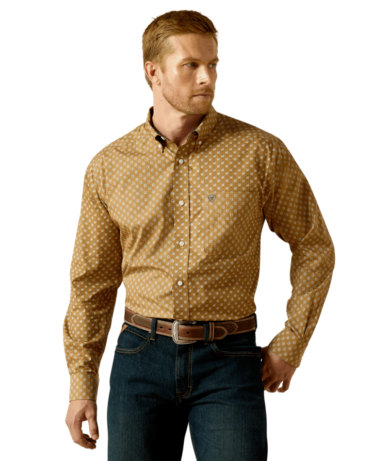 Ariat Men's MNS Wrinkle Free Darryl Classic Fit Shirt, Khaki