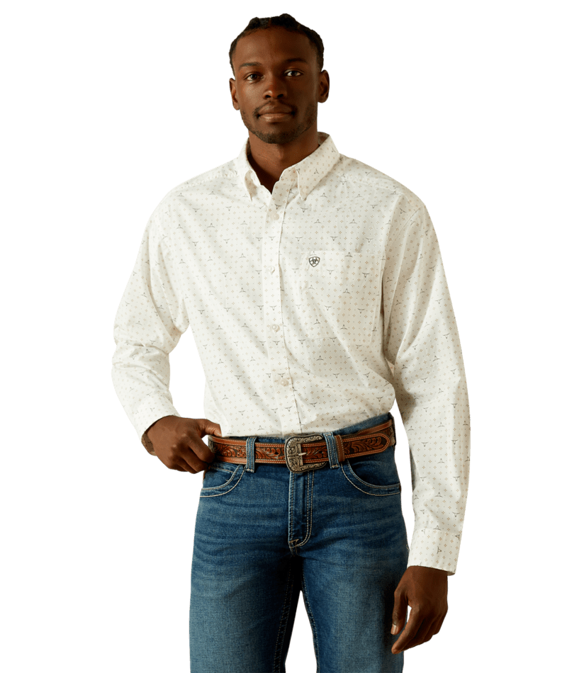 Ariat Men's MNS Buster Classic Fit Shirt, White