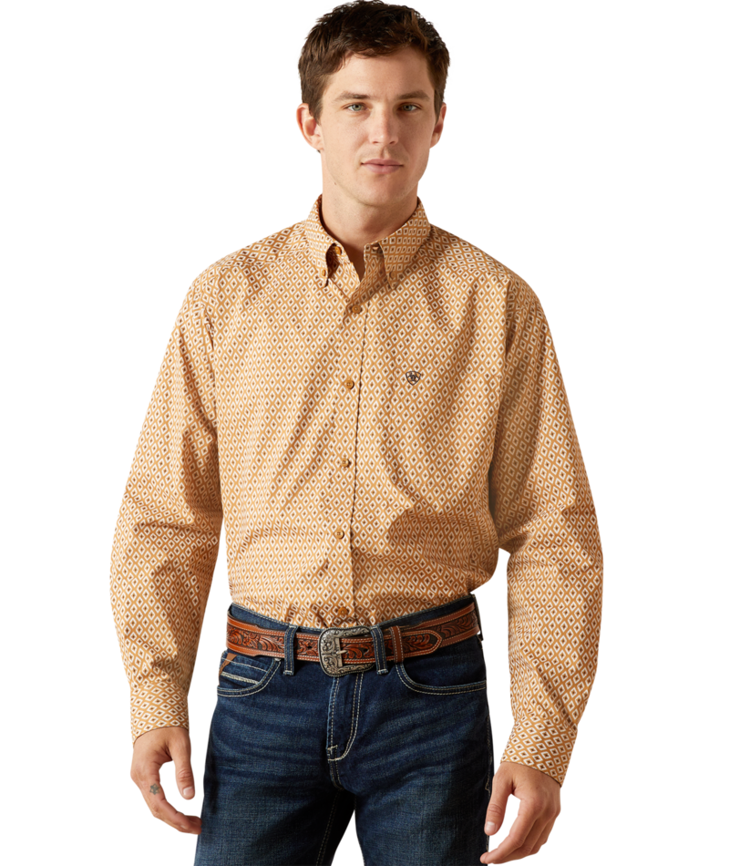 Ariat Men's MNS Burnis Classic Fit Shirt, Tan
