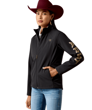WMS Ariat Logo Softshell Jacket - Black/Stonewall