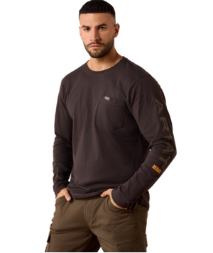 MNS Rebar Cotton Strong Standard Logo Pocket T-Shirt - Licorice/Canteen