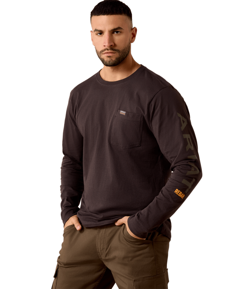 MNS Rebar Cotton Strong Standard Logo Pocket T-Shirt - Licorice/Canteen