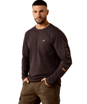 MNS Rebar Cotton Strong Standard Logo Pocket T-Shirt - Licorice/Canteen