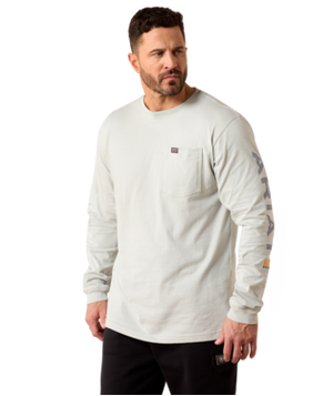 MNS Rebar Cotton Strong Standard Logo Pocket T-Shirt - Harbor Mist/Weathervane