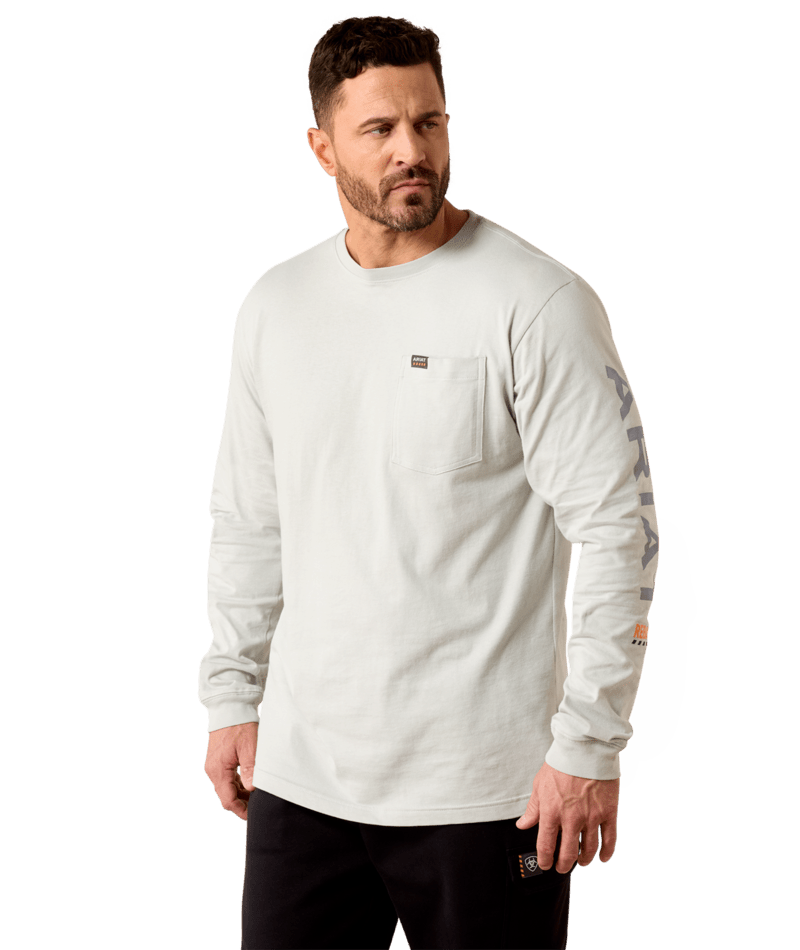 MNS Rebar Cotton Strong Standard Logo Pocket T-Shirt - Harbor Mist/Weathervane