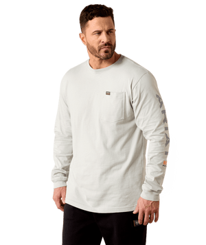 MNS Rebar Cotton Strong Standard Logo Pocket T-Shirt - Harbor Mist/Weathervane