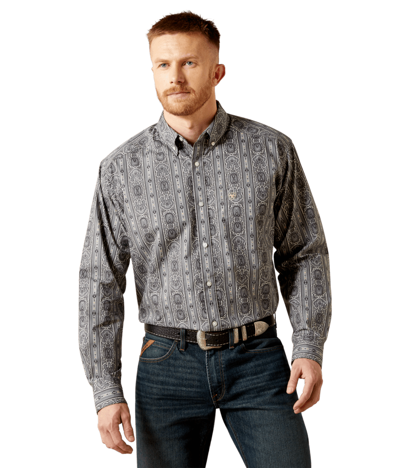 Ariat Men's MNS Tatum Classic Fit Shirt, Grey