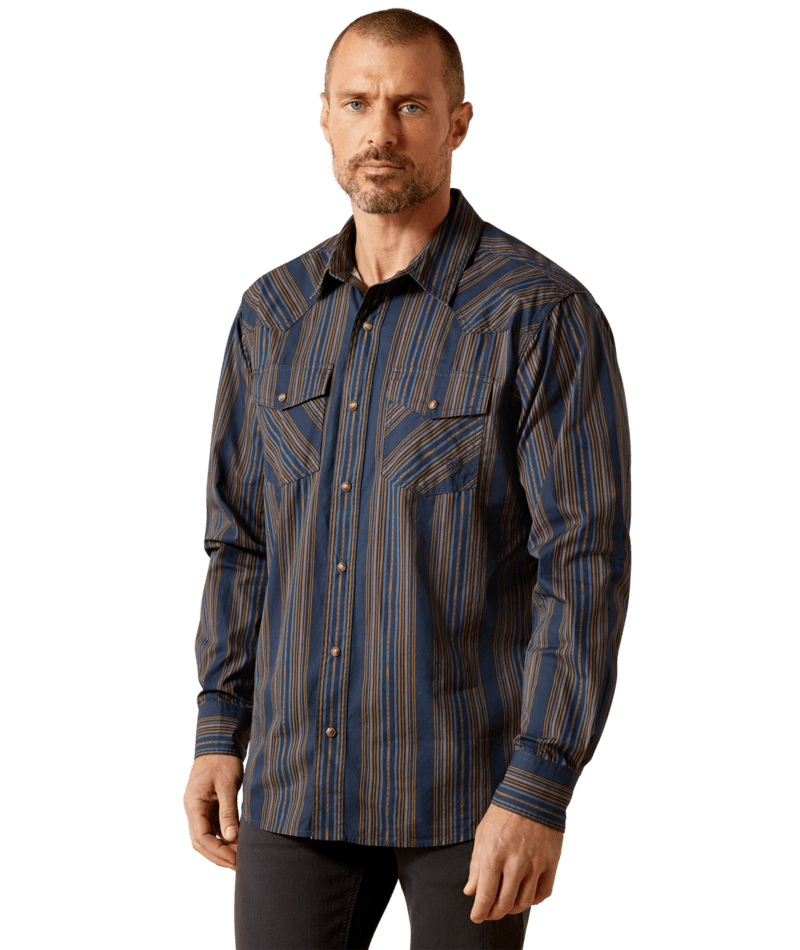 Ariat Men's MNS Horne Retro Fit Shirt, Navy