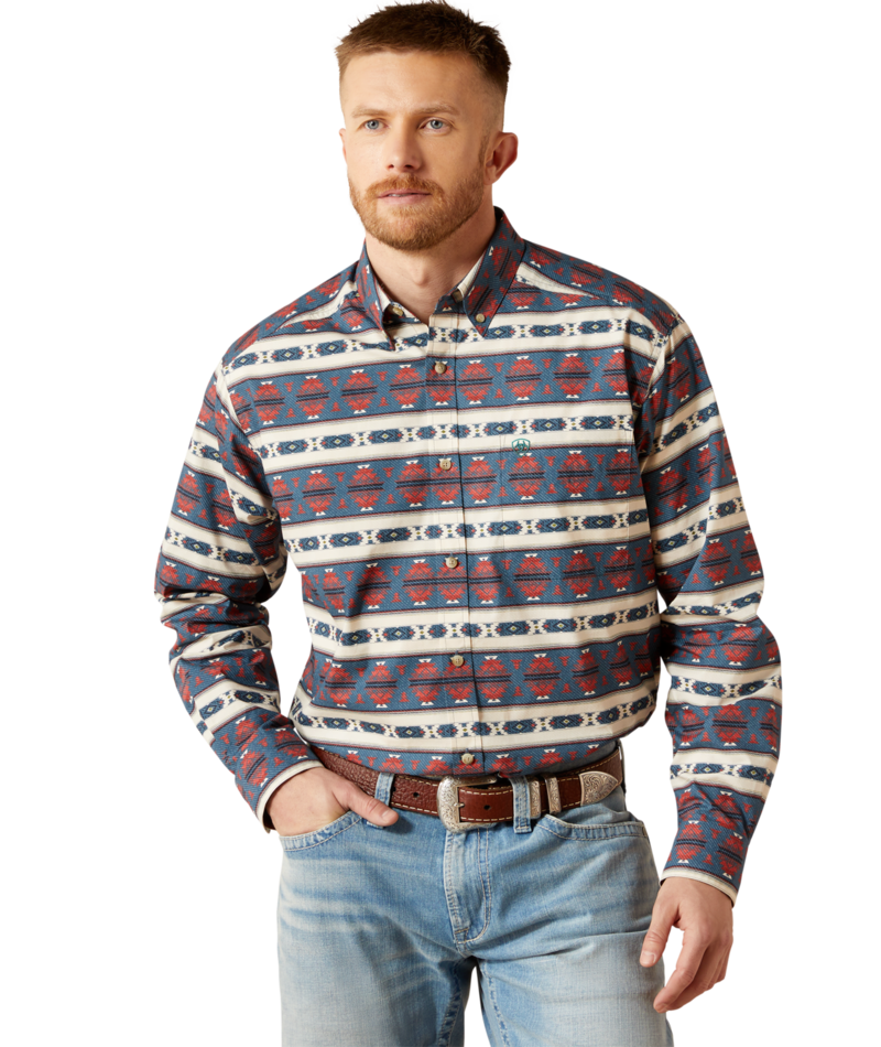 Ariat Men's MNS Wilder Classic Fit Shirt, Dark Blue