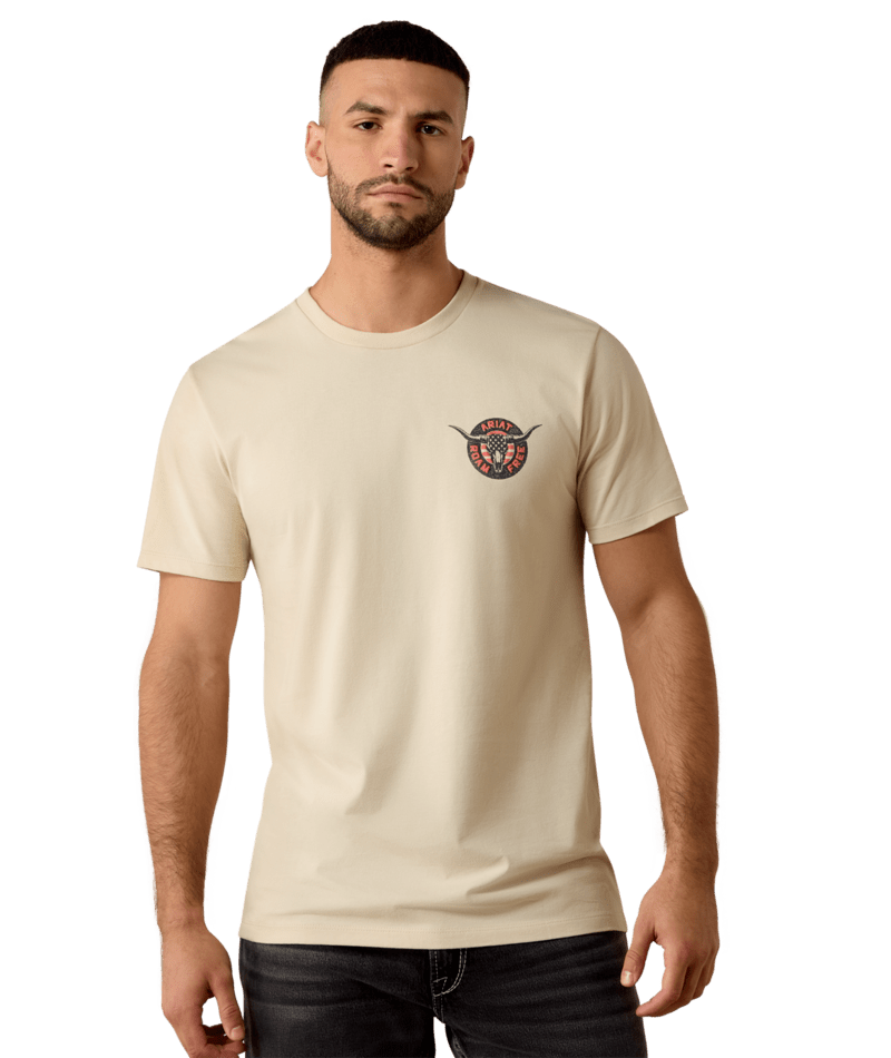 MNS Ariat Steer Freedom T-Shirt - Natural