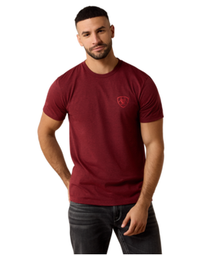 MNS Ariat Southwest Stamper T-Shirt - Crimson Black Heather