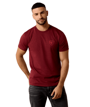 MNS Ariat Southwest Stamper T-Shirt - Crimson Black Heather