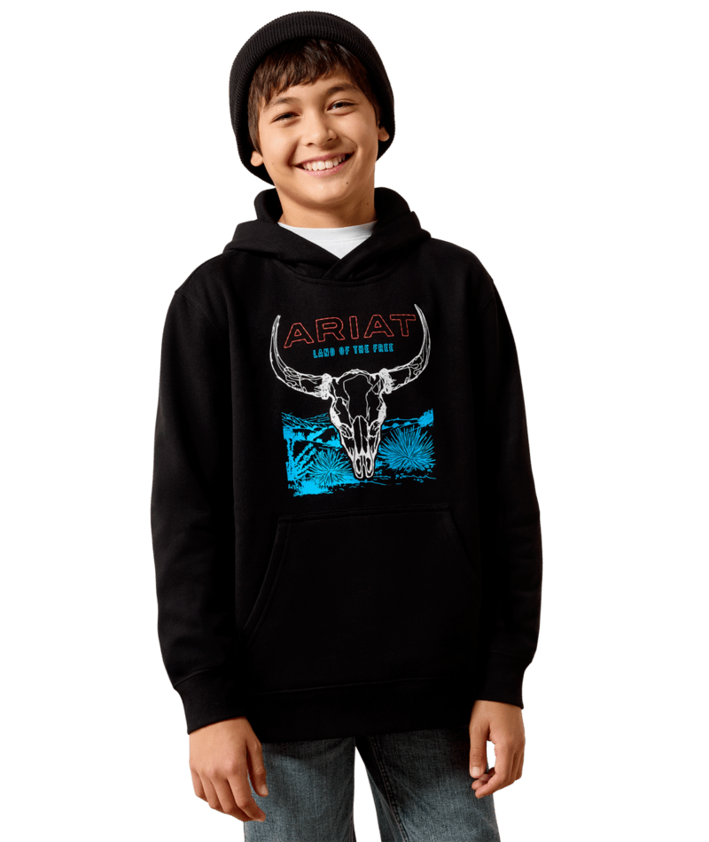 YTH Ariat Bison Bureau Hoodie - Black