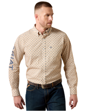 MNS Team Dusty Classic Fit Shirt - Gold Multi Medallion Print/Blu