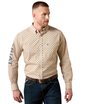 MNS Team Dusty Classic Fit Shirt - Gold Multi Medallion Print/Blu