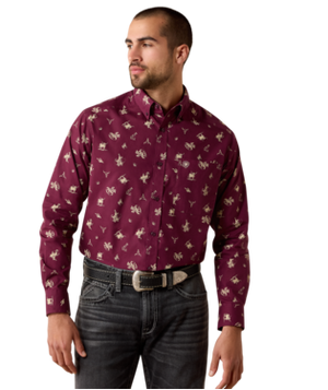 MNS Canaan Classic Fit Shirt - Grape Vine Tossed Cowboy Print