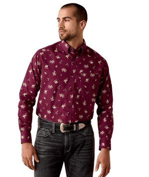 MNS Canaan Classic Fit Shirt - Grape Vine Tossed Cowboy Print