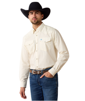 MNS Chester Classic Fit Snap Shirt - Arctic Wolf Geo Print