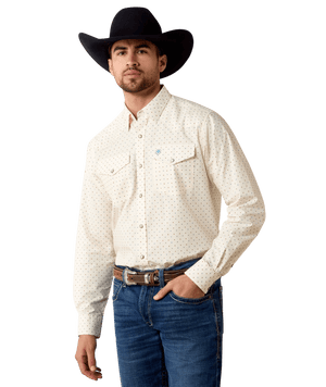 MNS Chester Classic Fit Snap Shirt - Arctic Wolf Geo Print