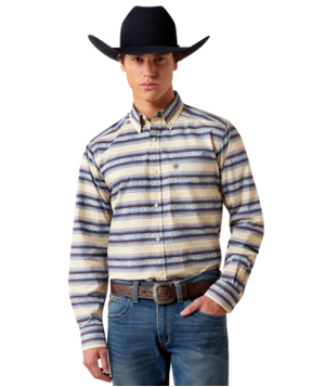 MNS Newell Fitted Shirt - Biscotti Southwest Stripe