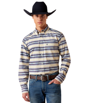 MNS Newell Fitted Shirt - Biscotti Southwest Stripe