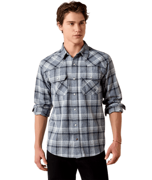 MNS Retro Harish Fitted Snap Shirt - Sargasso Sea Plaid