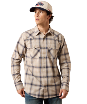 MNS Retro Hudde Fitted Snap Shirt - Peyote Plaid