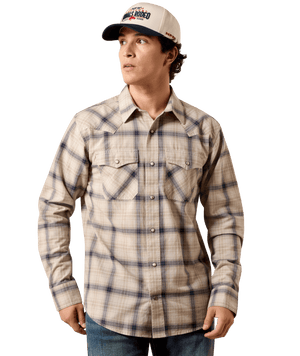 MNS Retro Hudde Fitted Snap Shirt - Peyote Plaid