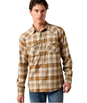 MNS Retro Hayes Fitted Snap Shirt - Peyote Plaid