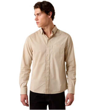 MNS Milan Modern Slim Fit Shirt - White Geo Print