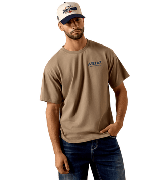 MNS Ariat Real Cowboy ToughStock Boxy T-Shirt - Desert Taupe